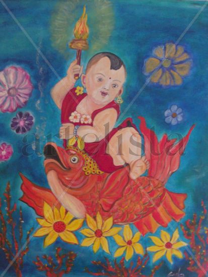 Pequeño Buda Oil Canvas Figure Painting