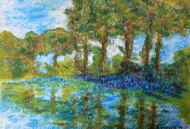 Alamos I Pastel Papel Paisaje