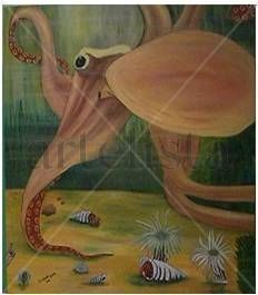 TENTACULO MARINO Oil Canvas Marine Painting