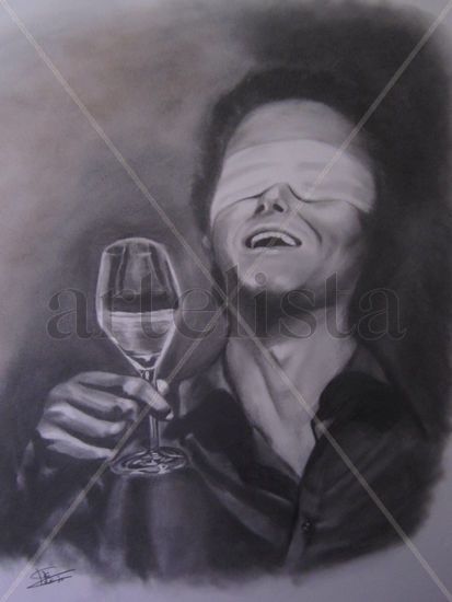 Graphite Drawing nº 6- "Cata Ciega / Blind Tasting" Grafito