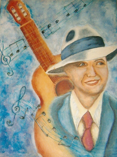 Gardel Óleo Lienzo Retrato