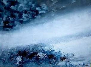 TORMENTA EN AZUL Mixed media Panel Others