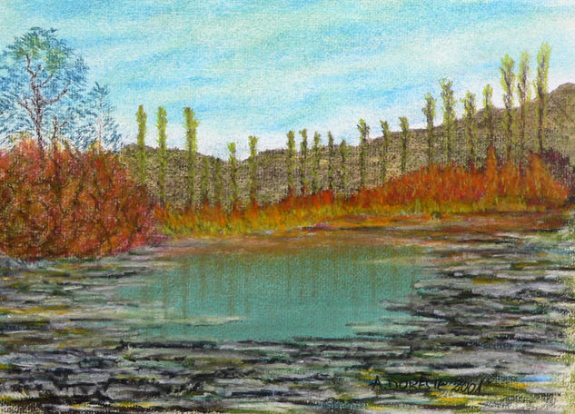 Deshielo en Vetheúil Pastel Papel Paisaje