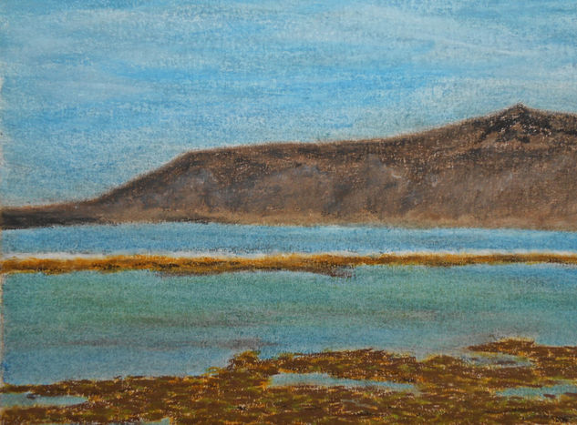 El Confital I. Playa de Las Canteras. Pastel Papel Paisaje