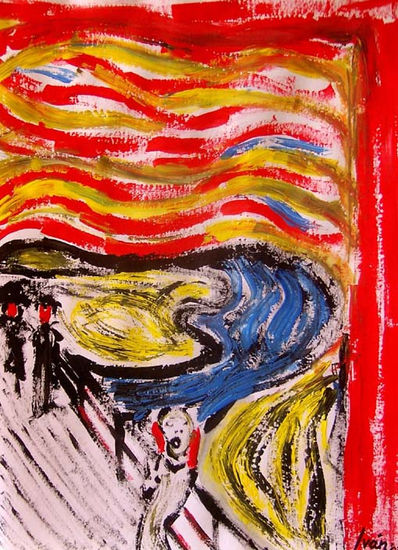 Recreación particular de EL GRITO de Edvard Munch Gouache Card Others