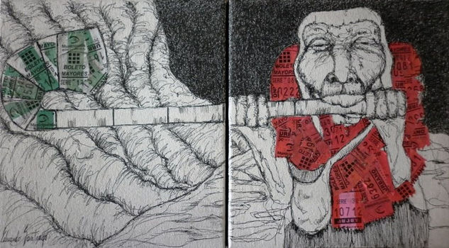 Erke II Felt-tip pen Canvas Figure Painting