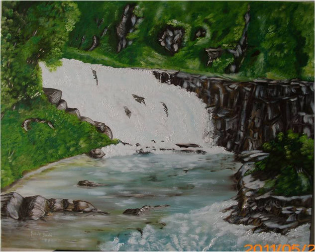 cascada Oil Canvas Landscaping