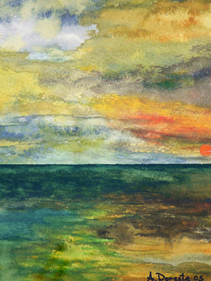 Ocaso sobre el océano