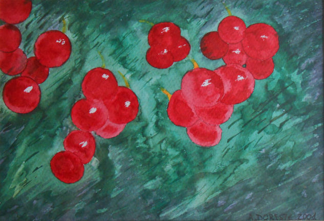 Racimos de cerezas Watercolour Paper Still Life Paintings
