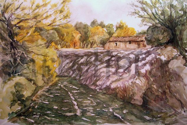 Por el camino del cementerio, Bocairent Watercolour Paper Landscaping