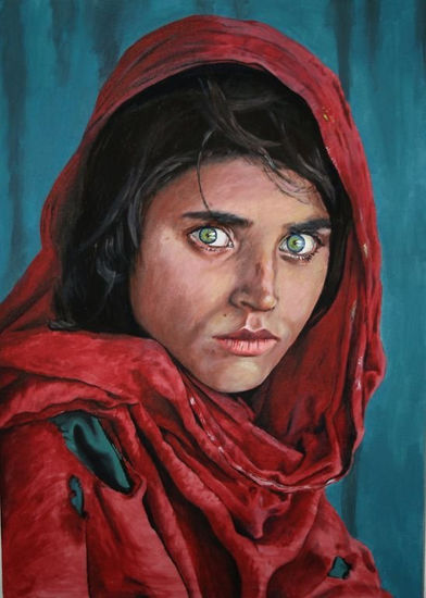 Sharbat Gula (National Geographic) Acrylic Canvas Portrait