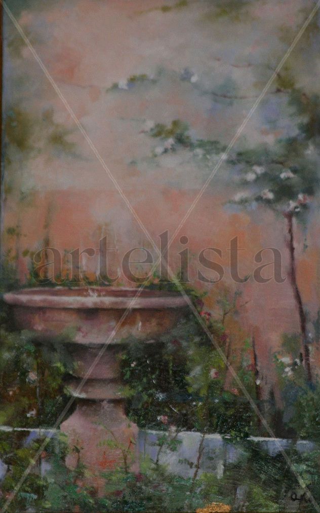 fuente en jardin