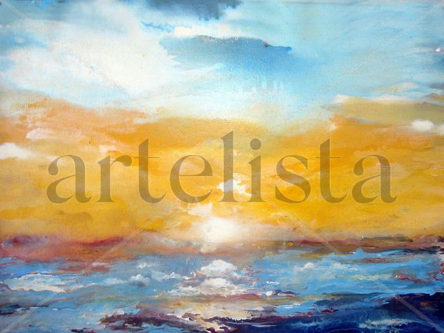 Mar profundo Oil Panel Marine Painting