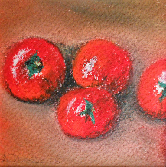 Tomates Pastel Paper Still Life Paintings