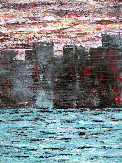 Ocaso urbano Acrylic Canvas Landscaping