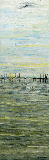 Regata en calma Acrylic Panel Marine Painting