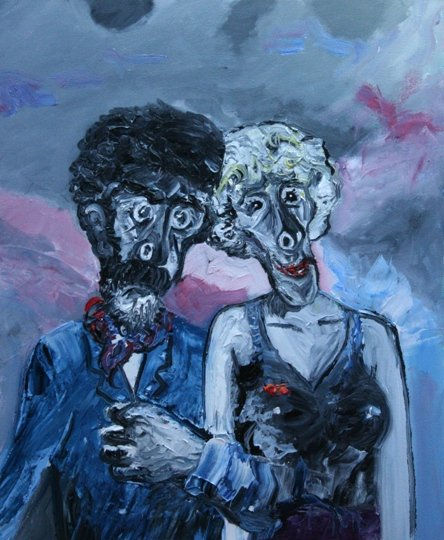 La pareja de enamorados Oil Canvas Figure Painting