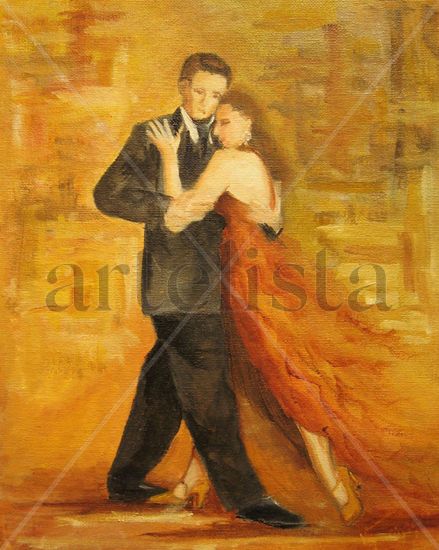 Tango 7 Oil Textile Figure Painting