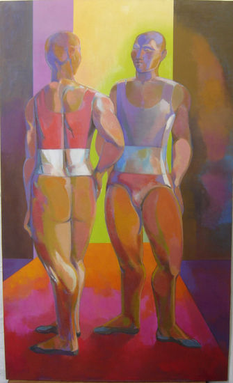 Susana Rojas. 2004 -05 Los Acrobatas. 90 x 150 cm. 