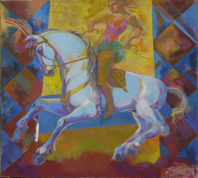 Susana Rojas. 2004 Caballista. Óleo 92 x 83 cm
