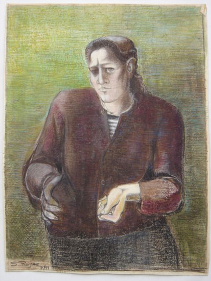 Susana Rojas. 1991 Autorretrato. ceras 75x55cm 