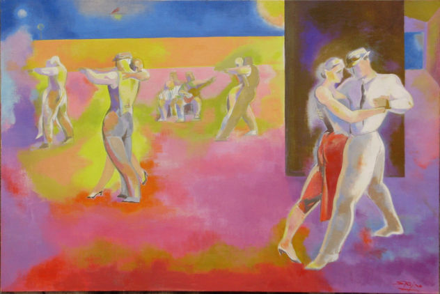Susana Rojas. 2006 Milonga en la Casilla Roja. Óleo. 120 x 80 cm