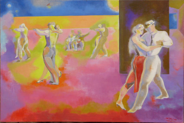 Susana Rojas. 2006 Milonga en la Casilla Roja. Óleo. 120 x 80 cm 