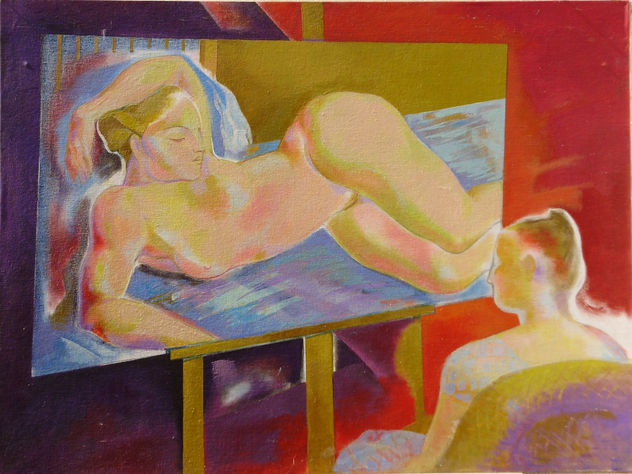 Susana Rojas. 2007 Pintora y cuadro. Óleo 60 x 80 cm