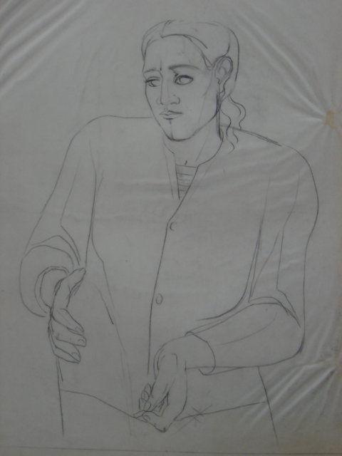 Susana Rojas. 1991 Autorretrato. dibujo