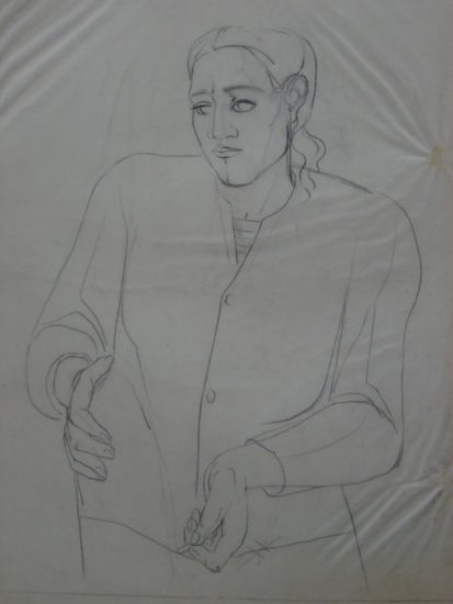 Susana Rojas. 1991 Autorretrato. dibujo 