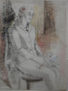 Susana Rojas. 1991 La Chilena, con flores. dibujo y pastel 63x82cm