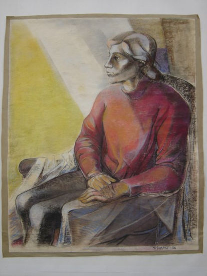 Susana Rojas. 1996 Mujer de pueblo. pastel 81x66cm. 