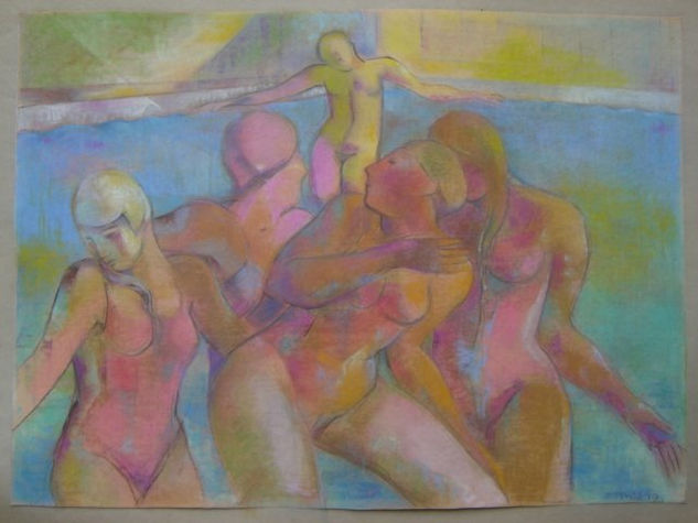 Susana Rojas. 1997 La Piscina I. pastel 60x80cm 