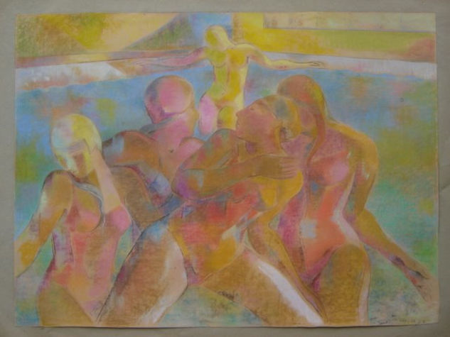 Susana Rojas. 1997 La Piscina II. pastel 60x80cm 