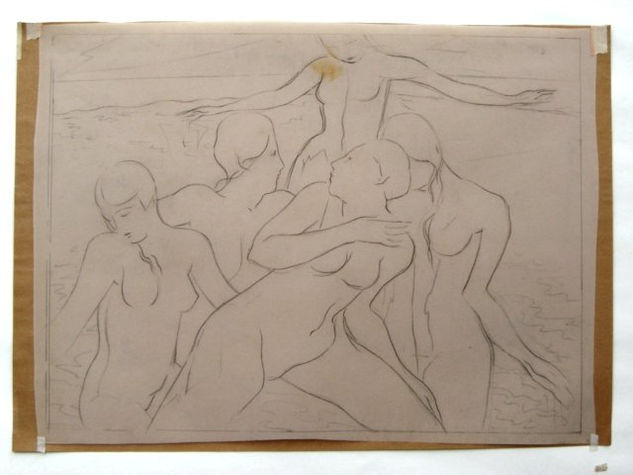 Susana Rojas. 1997 La Piscina IV. dibujo 56x76cm 