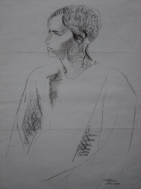 Susana Rojas. 2000 Marina Bianco I. carbonilla 90x75cm