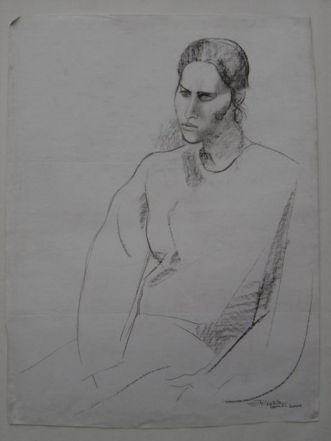 Susana Rojas. 2000 Marina Bianco II dibujo al carbon 65x95cm