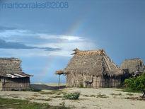 Choza y arcoiris