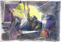 Susana Rojas. Obreros. Técnica mixta