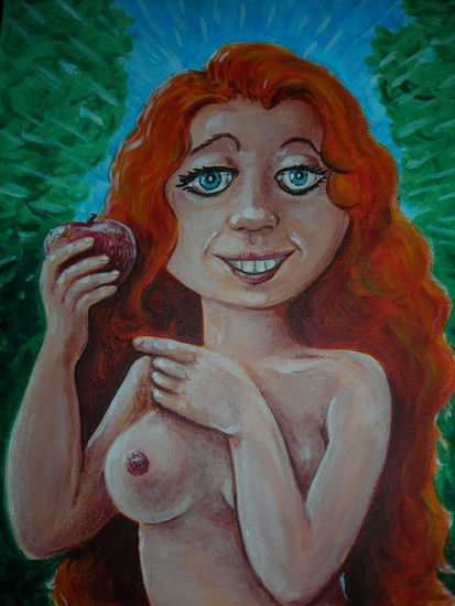 Veux-tu une pomme ? Acrylic Textile Figure Painting