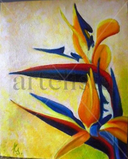 Esterlizia Oil Textile Floral Painting