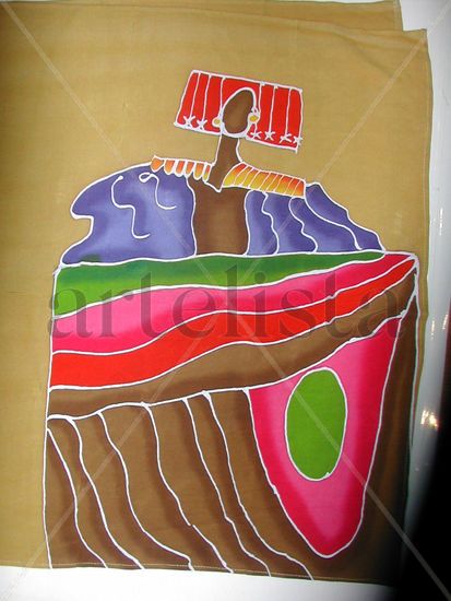 menina batik Others Textile Figure Painting