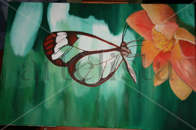 Mariposa 2 Oil Canvas Floral Painting