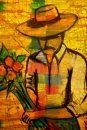 Hombre y flores