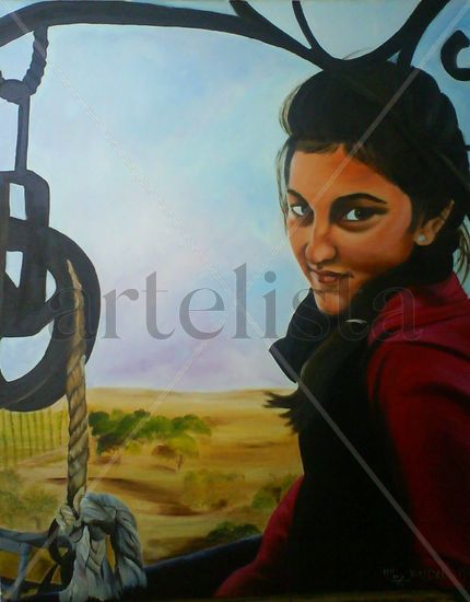 ANA EN EL CAMPO Oil Canvas Portrait