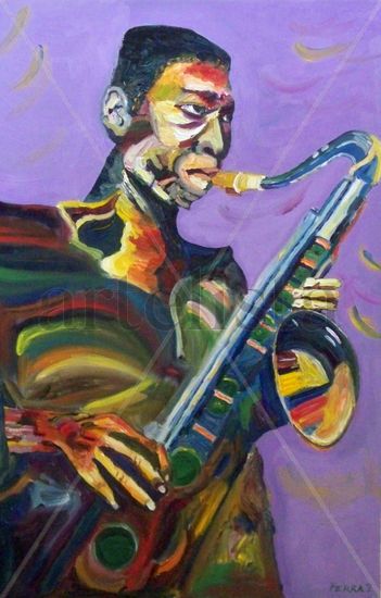 John Coltrane Oil Canvas Figure Painting