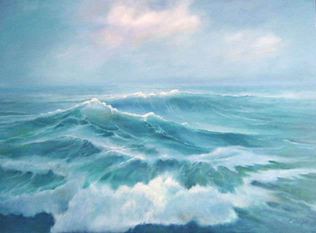 Mar picada Oil Canvas Marine Painting