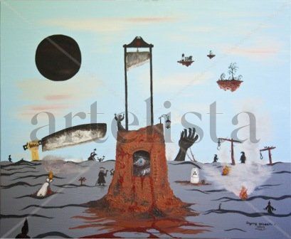 guerra y violencia Oil Canvas Landscaping