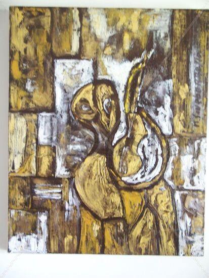 MUJER CON GUITARRA Oil Canvas Figure Painting