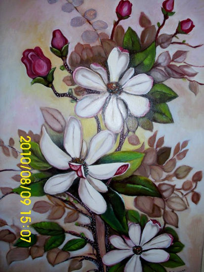 Magnolias Oil Canvas Floral Painting